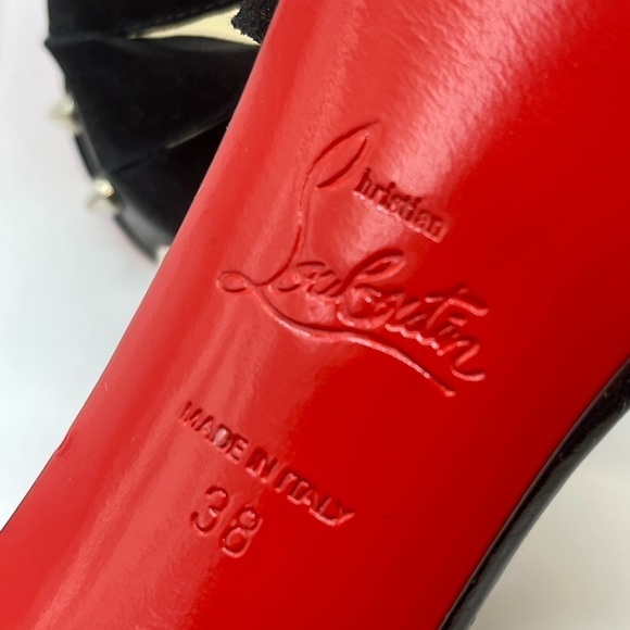 CHRISTIAN LOUBOUTIN Zigounette 140 Spike Accent T-Strap Heels Size 38EU 8US - Picture 13 of 16